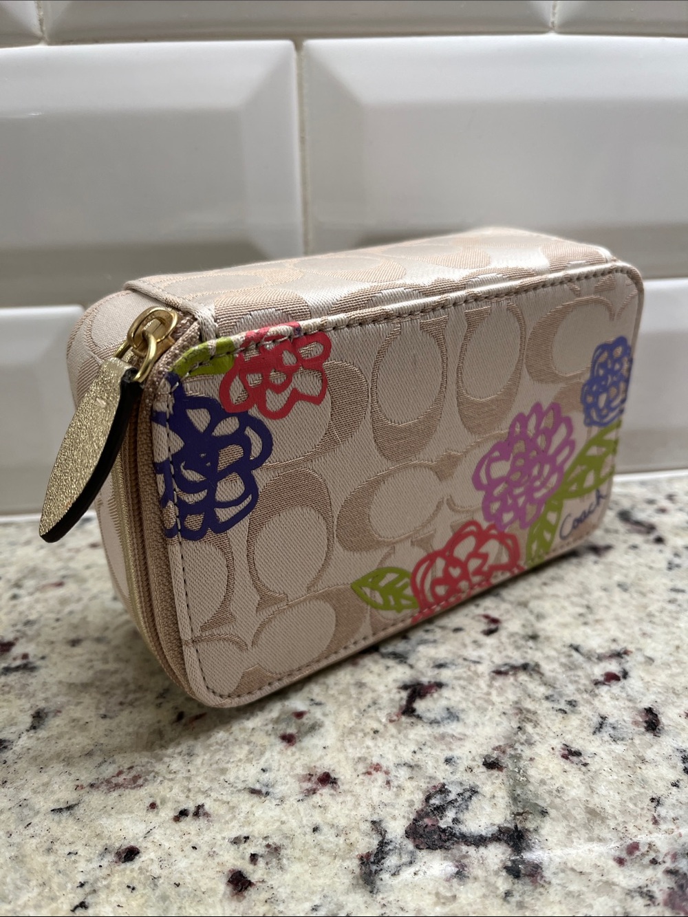 Coach Poppy Zip Around Jewelry Travel Case EUC - Picture 3 of 11